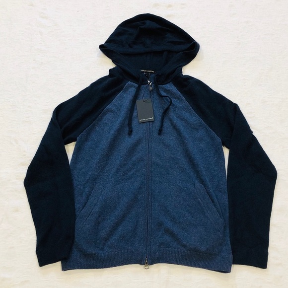 AUTUMN CASHMERE*Hooded 100%Cashmere ZipUp Lg. $400 - Picture 2 of 6